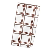 Holiday Plaid on White Cotton Twill Napkin