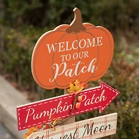 Glitzhome® 42.5" Fall Wooden Pumpkin Patch Porch Sign