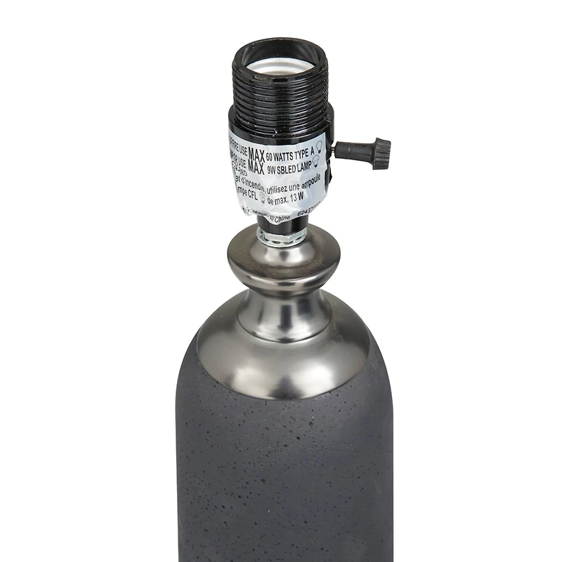 Brown Cement Modern Table Lamp, 23" x 14" x 14"