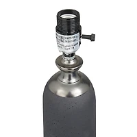 Brown Cement Modern Table Lamp, 23" x 14" x 14"