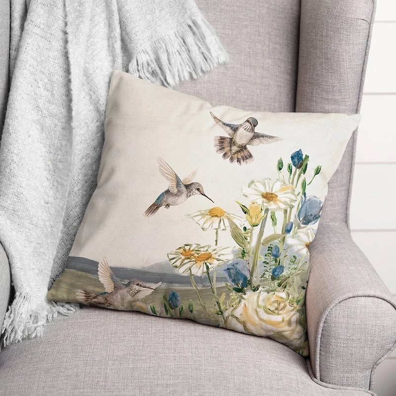 Hummingbirds 18" x 18" Indoor/Outdoor Pillow
