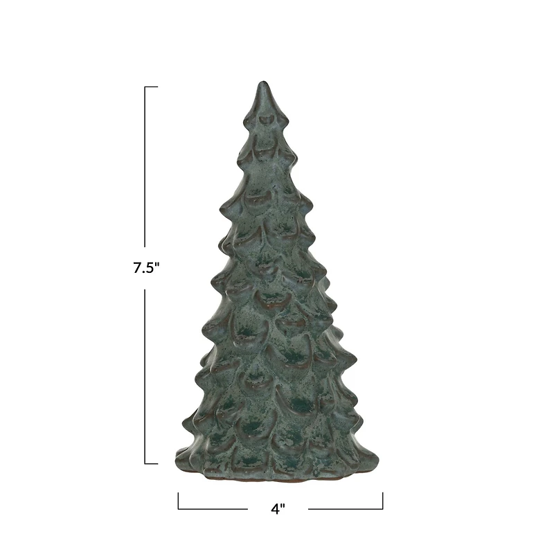 Hello Honey® 7.5" Green Compact Stoneware Tree with Reactive Glaze