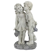 Design Toscano® 22" Young Sweethearts Kissing Children Garden Statue