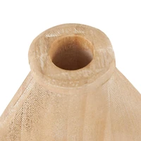 Brown Wood Teardrop Vase with Cutout Center Set