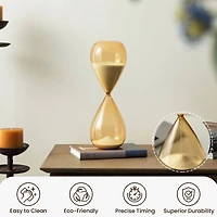 Glitzhome® 13.5" Modern Double-Layered Amber Hourglass with White Sand