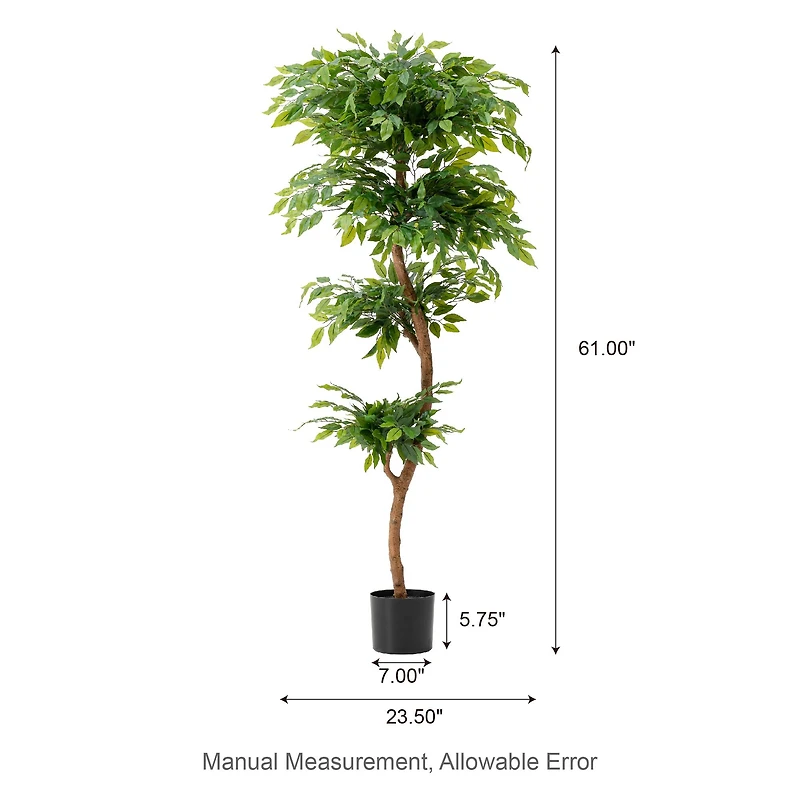 Glitzhome® 5ft. Creative Shaped Faux Ficus Tree in Pot