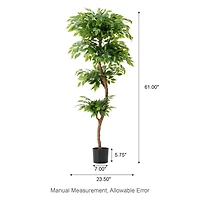 Glitzhome® 5ft. Creative Shaped Faux Ficus Tree in Pot