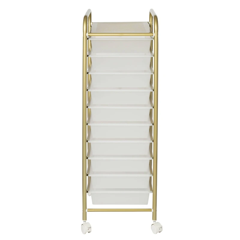 Honey Can Do 10-Drawer Gold Rolling Storage Cart