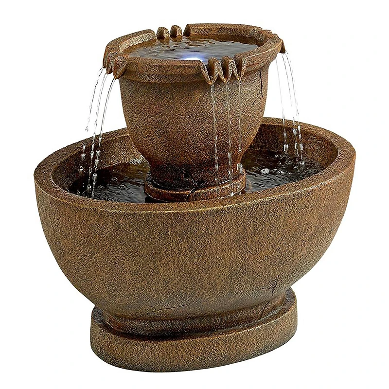 Design Toscano 22" Richardson Oval Urns Cascading Garden Fountain