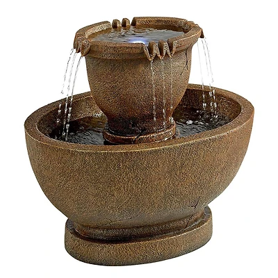 Design Toscano 22" Richardson Oval Urns Cascading Garden Fountain