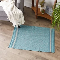 DII® Modern Stripe Variegated Handwoven Recycled Yarn Rug