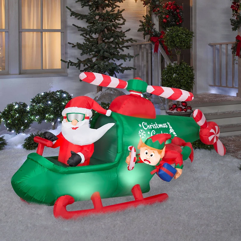 4.5ft. Animated Airblown® Inflatable Christmas Santa in Helicopter