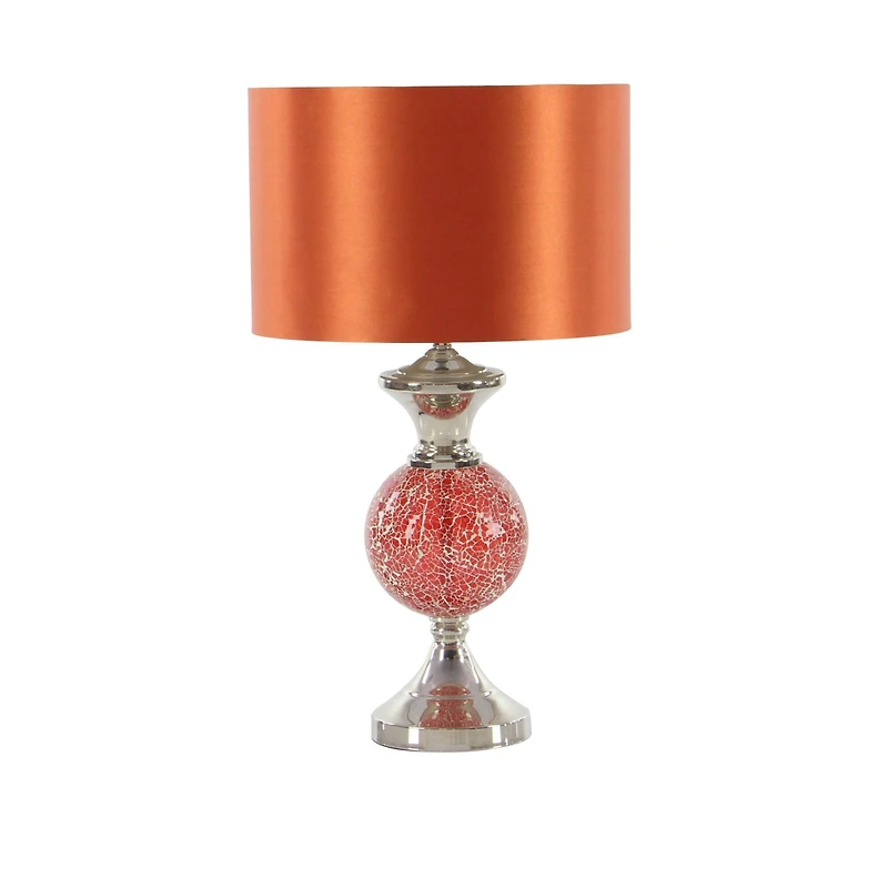 Set of 2 Red Glass Glam Table Lamp, 25"