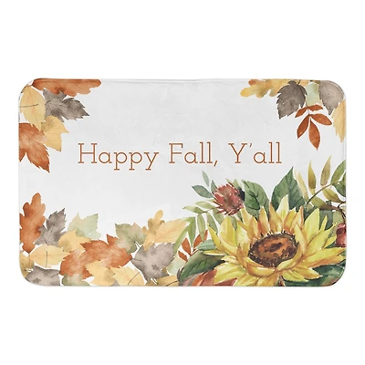 Floral Happy Fall Y'all Bath Mat