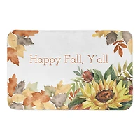 Floral Happy Fall Y'all Bath Mat