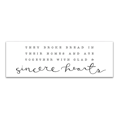 Sincere Hearts 12" x 36" Canvas Wall Art