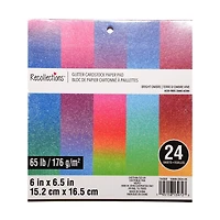 6" x 6.5" Bright Ombre Glitter Cardstock Paper Pad, 24 Sheets by Recollections™
