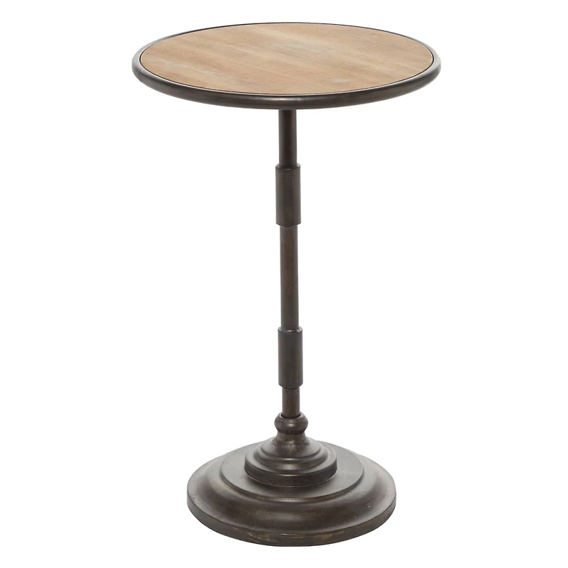 25" Gray Industrial Wood Accent Table