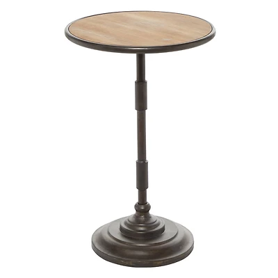 25" Gray Industrial Wood Accent Table
