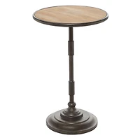 25" Gray Industrial Wood Accent Table