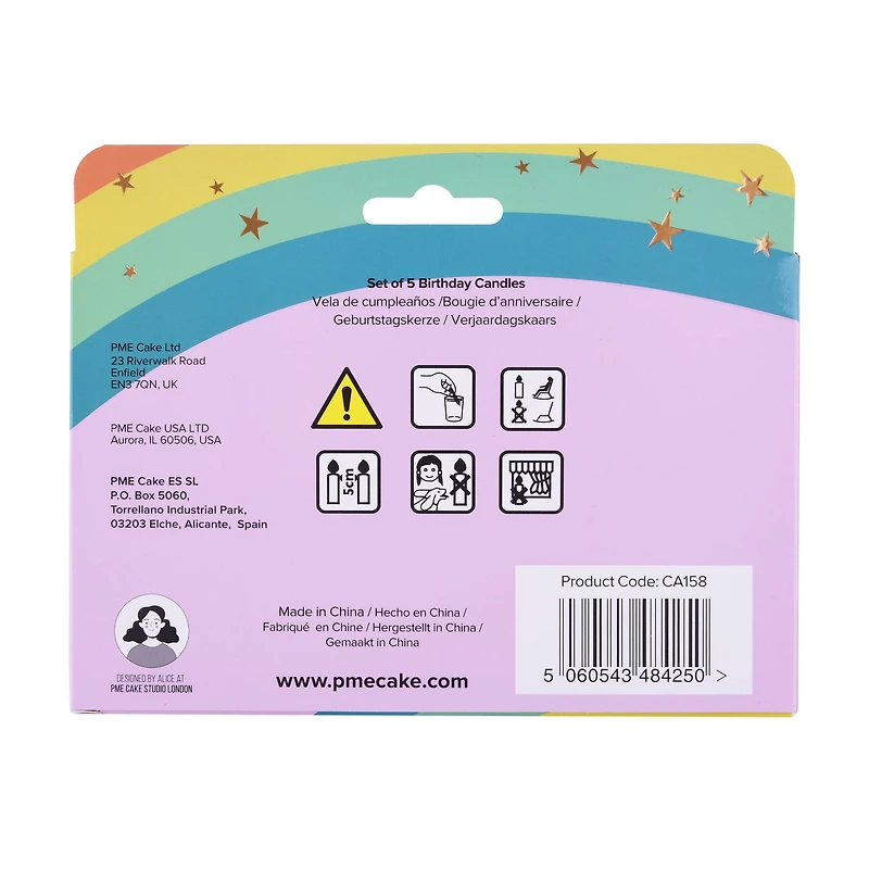 PME Party® Rainbow Birthday Candle Set