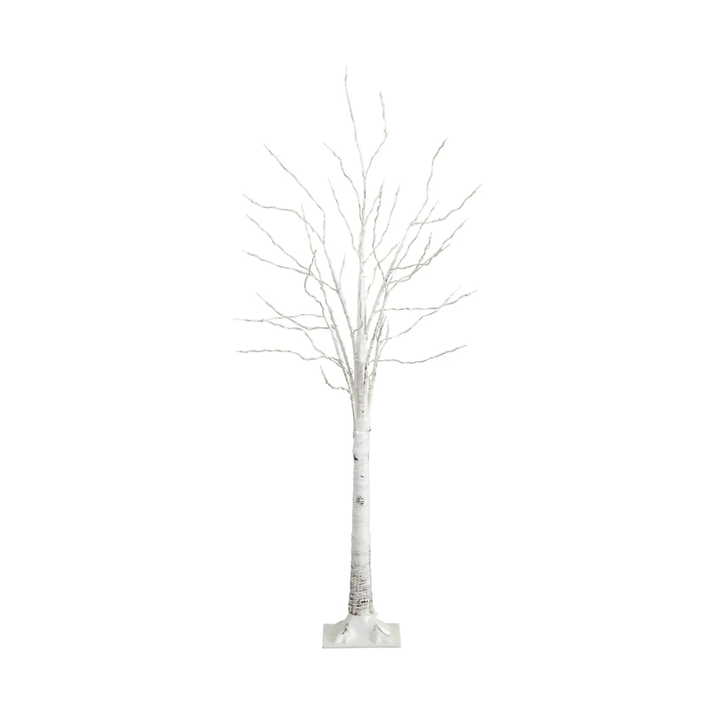 5ft. Pre-Lit White Birch Artificial Christmas Tree, Warm White LED Lights