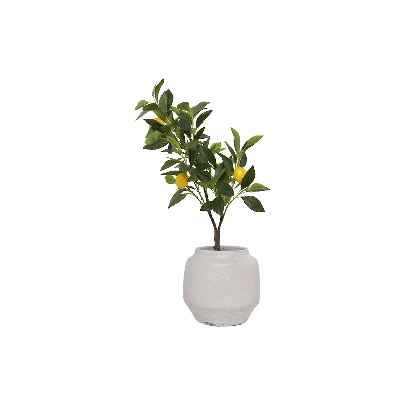 Hello Honey® 2ft. Faux Lemon Tree in Cement Pot