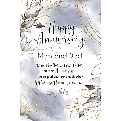 Happy Anniversary Mom And Dad Inspirational Wood Plaque