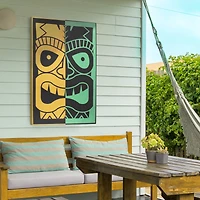 Tiki Mask Outdoor Canvas Art Print - 24"x36"