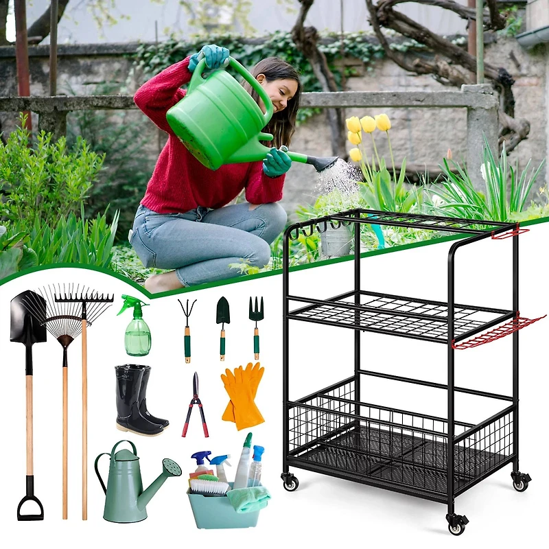 NEX™ Garden Tool Rolling Storage Organizer