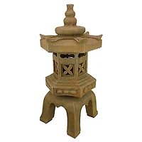 Design Toscano 27" Illuminated Brown Pagoda Lantern LED Statue