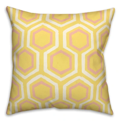 Bright Hexagons Throw Pillow