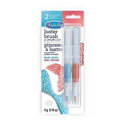 Satin Ice® Blue & Red Luster Brush Set
