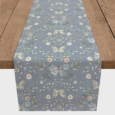 90" Butterfly Pattern Cotton Twill Runner