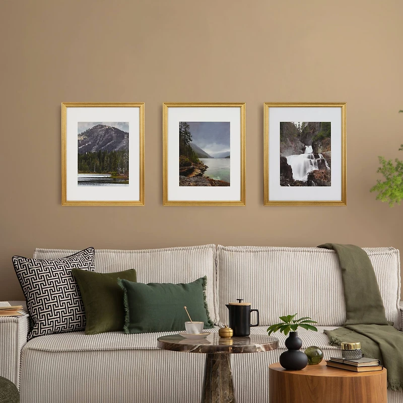 3 Pack Gallery™ Gold Frame with Mat by Studio Décor