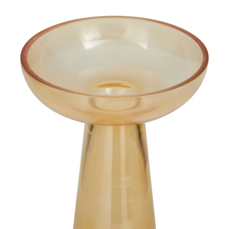 The Novogratz Set of 3 Gold Glass Contemporary Candle Holder, 3" x 3" x 3"