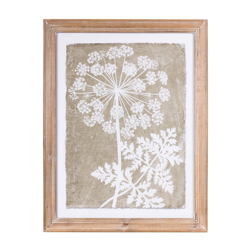 27" Framed Queen Anne's Lace & Fern Wall Art Set