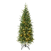4.5ft. Pre-Lit Feel-Real® Duxbury Slim Artificial Christmas Tree, Warm White LED Lights