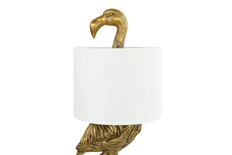 Hello Honey® 32" Gold Finish Resin Flamingo Table Lamp with Linen Shade