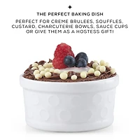 JoyJolt® White Embossed Porcelain Ramekins