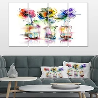 Designart - Abstract Flowers in Glass Vases