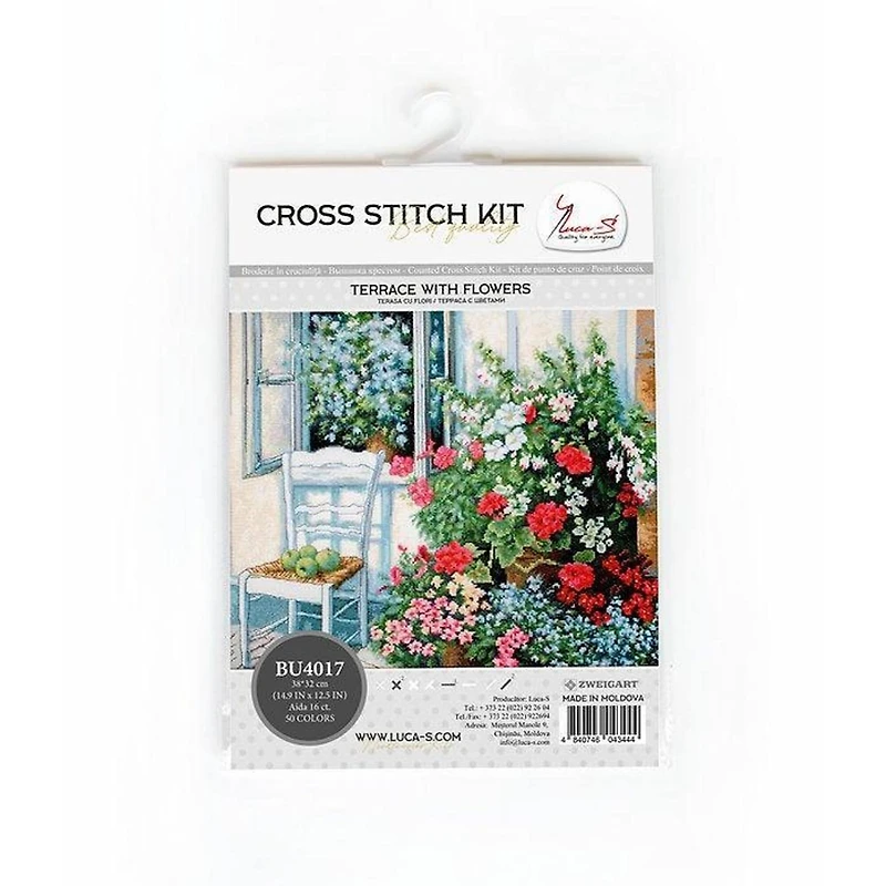 Luca-s Terrace With Flowers Counted Cross Stitch Kit