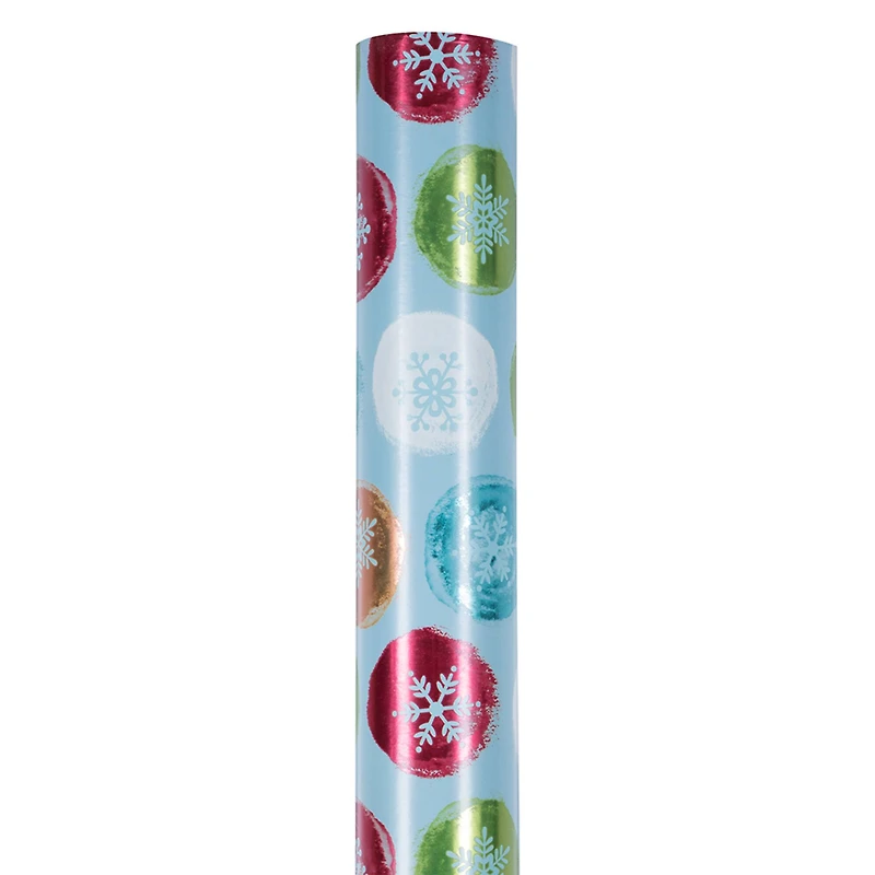 JAM Paper Painted Snowflake Orbs Gift Wrap