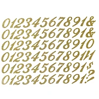 JAM Paper Numbers Gold Script Floral Adhesive