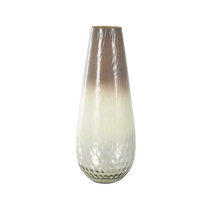 17" Brown Spotted Glass Ombre Vase