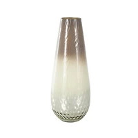 17" Brown Spotted Glass Ombre Vase