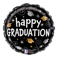 18" Graduation Swirls MAX Float Round Foil Balloon