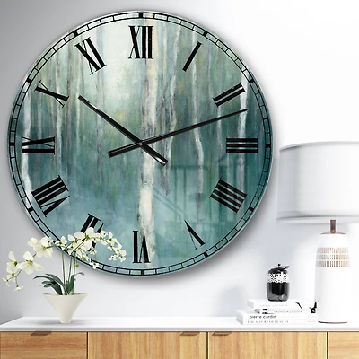 Designart 'Green Forest Dream Farmhouse Wall Clock