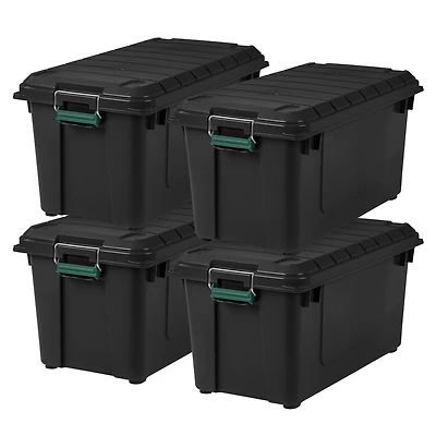 IRIS® Remington® 82qt. Black Store-It-All Utility Totes with Buckle Lids, 4ct.