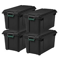 IRIS® Remington® 82qt. Black Store-It-All Utility Totes with Buckle Lids, 4ct.